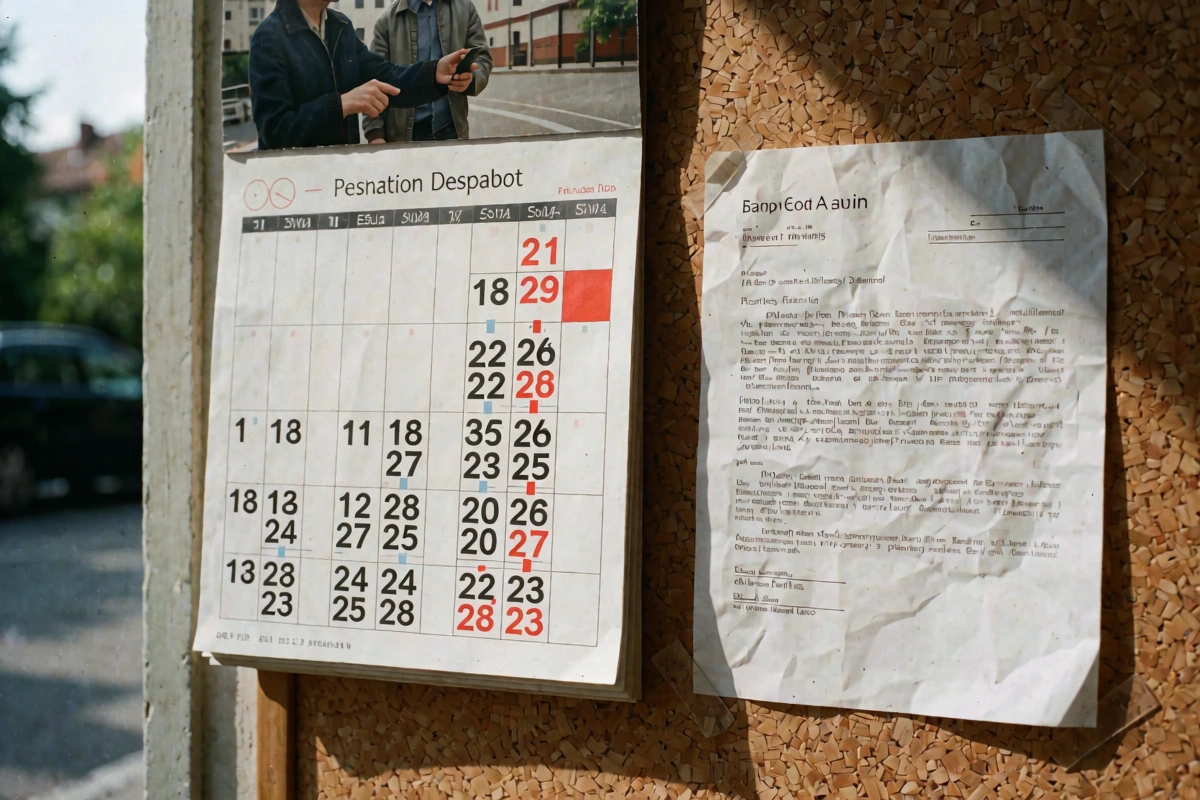 Canadian pension correspondence beside reading glasses on a table in an Argentine apartment