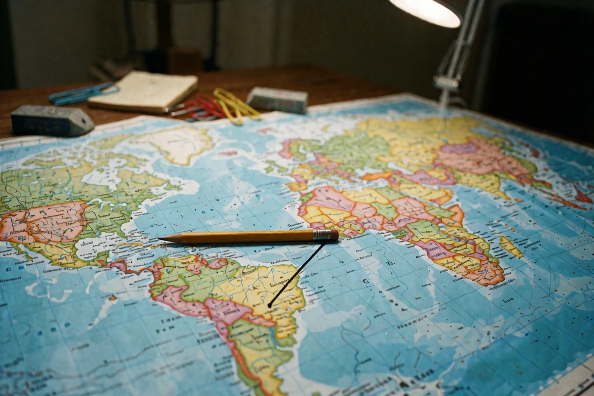 Canadian and Argentine paperwork spread across an accountant's desk in Buenos Aires